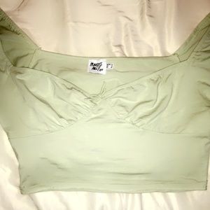 Sage green crop top